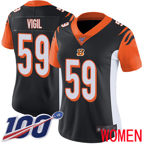Cincinnati Bengals Limited Black Women Nick Vigil Home Jersey NFL Footballl #59 100th Season Vapor Untouchable